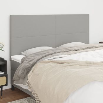 Pack 4 Uds Cabeceros Cama | Panel De Cabeceras De Tela Gris Claro 90x5x78/88 Cm Cfw469778