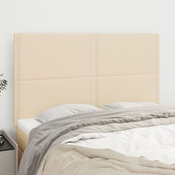 Pack 4 Uds Cabeceros Cama | Panel De Cabeceras Tela Color Crema 72x5x78/88 Cm Cfw551952