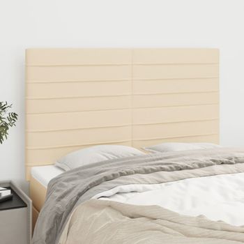 Pack 4 Uds Cabeceros Cama | Panel De Cabeceras Tela Color Crema 72x5x78/88 Cm Cfw632799