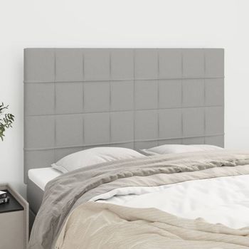 Pack 4 Uds Cabeceros Cama | Panel De Cabeceras Tela Gris Claro 72x5x78/88 Cm Cfw908666