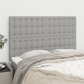 Pack 4 Uds Cabeceros Cama | Panel De Cabeceras Tela Gris Claro 72x5x78/88 Cm Cfw467275