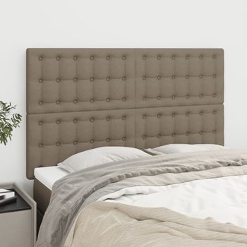 Pack 4 Uds Cabeceros Cama | Panel De Cabeceras Tela Gris Taupe 72x5x78/88 Cm Cfw996140