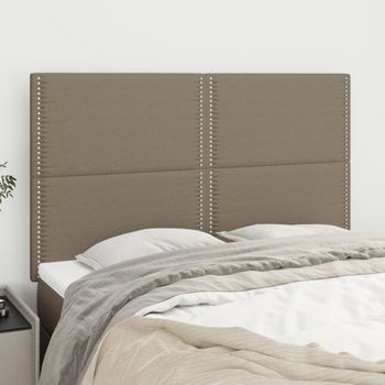 Pack 4 Uds Cabeceros Cama | Panel De Cabeceras Tela Gris Taupe 72x5x78/88 Cm Cfw632352