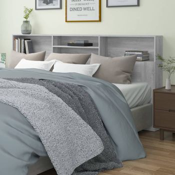 Mueble Cabecero Cama | Panel De Cabecera Color Gris Sonoma 220x19x103,5 Cm Cfw555561