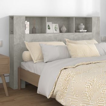 Mueble Cabecero Cama | Panel De Cabecera Gris Hormigón 160x18,5x104,5 Cm Cfw979597