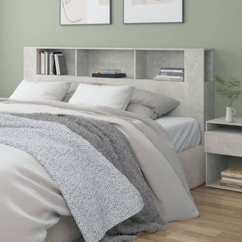 Mueble Cabecero Cama | Panel De Cabecera Gris Hormigón 200x18,5x104,5 Cm Cfw601975