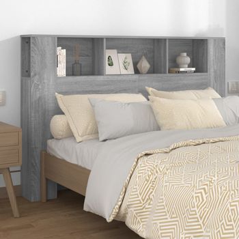 Mueble Cabecero Cama | Panel De Cabecera Gris Sonoma 160x18,5x104,5 Cm Cfw208412