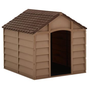 Caseta Para Perros | Perrera Exterior Marrón Pp 71x71,5x68 Cm Cfw750358