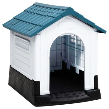 Caseta Para Perros | Perrera Exterior Polipropileno Azul 57x68x66 Cm Cfw750359