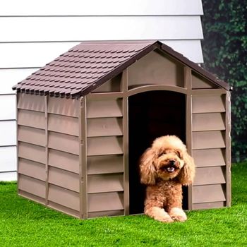 Caseta Para Perros | Perrera Exterior Polipropileno Marrón 86x84x82 Cm Cfw750365