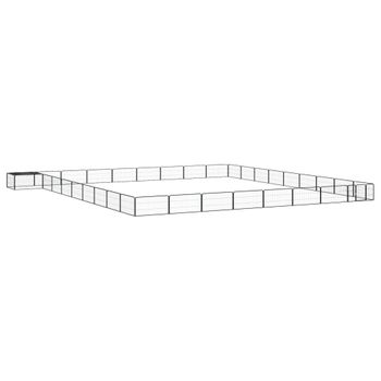 Jaula Perros 36 Paneles | Perrera Exterior Acero Recubierto Polvo Negro 100x50 Cm Cfw765837