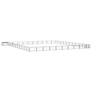 Jaula Perros 44 Paneles | Perrera Exterior Acero Recubierto Polvo Negro 100x50 Cm Cfw765845
