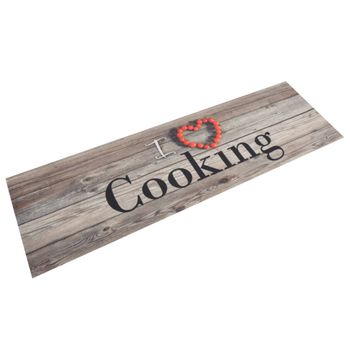 Alfombra De Cocina | Tapete Para La Cocina Lavable Terciopelo Cooking Gris 45x150 Cm Cfw729553