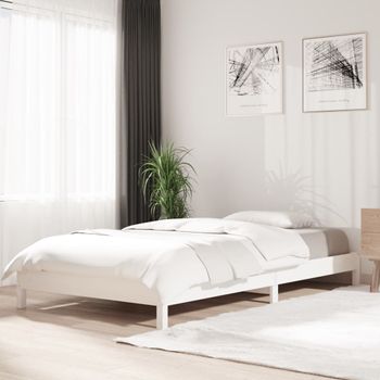 Cama Para Adultos | Cama Apilable De Madera Pino Maciza Blanco 90x190 Cm Cfw330251