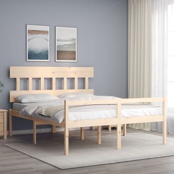 Cama Matrimonial | Cama Para Adultos | Cama De Matrimonio Para Personas Mayores Cabecero Madera Maciza Cfw951159