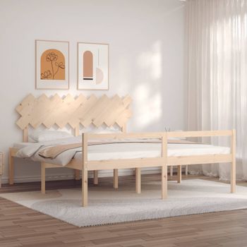 Cama Matrimonial | Cama Para Adultos | Cama De Matrimonio Para Personas Mayores Cabecero Madera Maciza Cfw373218