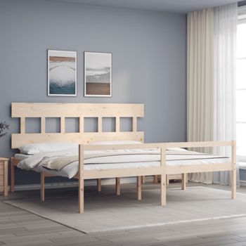 Cama Matrimonial | Cama Para Adultos | Cama De Matrimonio Para Personas Mayores Cabecero Madera Maciza Cfw294573