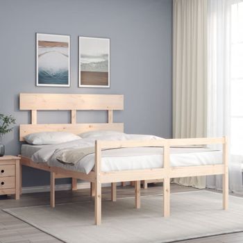 Cama Matrimonial | Cama Para Adultos | Cama Para Personas Mayores Con Cabecero Madera Maciza Cfw203254