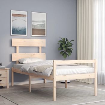 Cama Para Adultos | Cama Para Personas Mayores Con Cabecero Madera Maciza Cfw240088