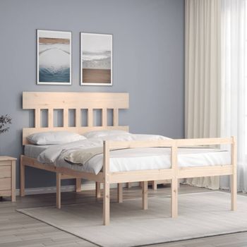 Cama Matrimonial | Cama Para Adultos | Cama Para Personas Mayores Con Cabecero Madera Maciza 120x200cm Cfw194767