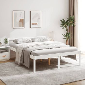 Cama Para Adultos | Cama Para Personas Mayores Madera Maciza De Pino 150x200 Cm Cfw145663