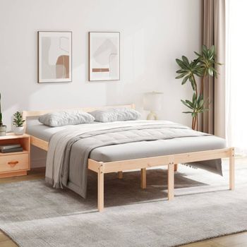 Cama Para Adultos | Cama Para Personas Mayores Madera Maciza De Pino 160x200 Cm Cfw403504