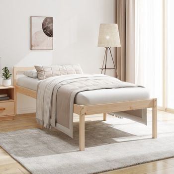 Cama Para Adultos | Cama Para Personas Mayores Madera Maciza De Pino 90x190 Cm Cfw617365