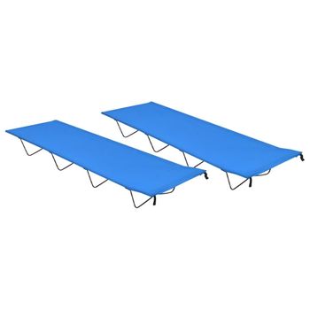 Cama Para Adultos | Camas De Camping 2 Uds Tela Oxford Y Acero Azul 180x60x19 Cm Cfw237741