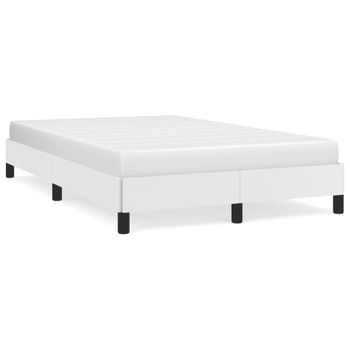 Cama Matrimonial | Cama Para Adultos | Estructura De Cama Cuero Sintético Blanco 120x190 Cm Cfw371946