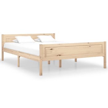 Cama Matrimonial | Cama Para Adultos | Estructura De Cama De Madera De Pino Maciza 140x200 Cm Cfw879051