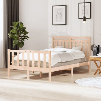 Cama Matrimonial | Cama Para Adultos | Estructura De Cama De Madera Maciza 120x200 Cm Cfw673112