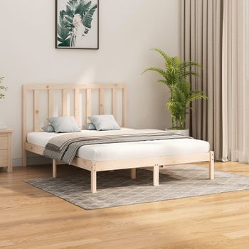 Cama Matrimonial | Cama Para Adultos | Estructura De Cama De Madera Maciza 140x200 Cm Cfw475688