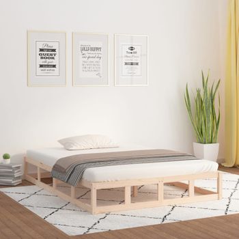 Cama Matrimonial | Cama Para Adultos | Estructura De Cama De Madera Maciza 140x200 Cm Cfw468510