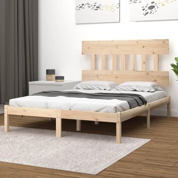 Cama Matrimonial | Cama Para Adultos | Estructura De Cama De Madera Maciza 140x200 Cm Cfw414723