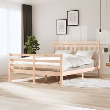 Cama Matrimonial | Cama Para Adultos | Estructura De Cama De Madera Maciza 160x200 Cm Cfw998481