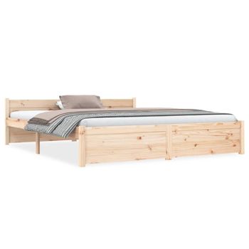 Cama Matrimonial | Cama Para Adultos | Estructura De Cama De Madera Maciza 160x200 Cm Cfw297750