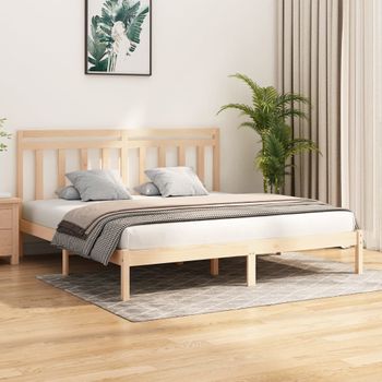 Cama Matrimonial | Cama Para Adultos | Estructura De Cama De Madera Maciza 200x200 Cm Cfw979918