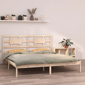 Cama Matrimonial | Cama Para Adultos | Estructura De Cama De Madera Maciza 200x200 Cm Cfw390224