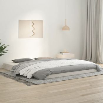 Cama Matrimonial | Cama Para Adultos | Estructura De Cama De Madera Maciza Blanca 180x200 Cm Cfw532765