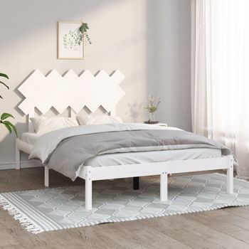 Cama Matrimonial | Cama Para Adultos | Estructura De Cama De Madera Maciza Blanco 120x200 Cm Cfw586961