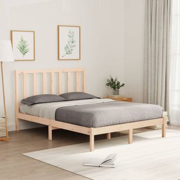 Cama Matrimonial | Cama Para Adultos | Estructura De Cama De Madera Maciza De Pino 120x200 Cm Cfw553156