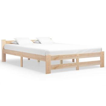 Cama Matrimonial | Cama Para Adultos | Estructura De Cama De Madera Maciza De Pino 120x200 Cm Cfw513533