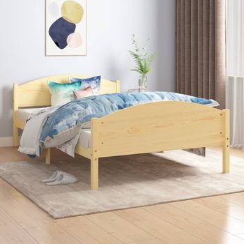 Cama Matrimonial | Cama Para Adultos | Estructura De Cama De Madera Maciza De Pino 120x200 Cm Cfw486820