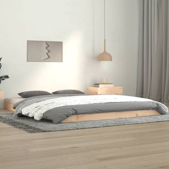 Cama Matrimonial | Cama Para Adultos | Estructura De Cama De Madera Maciza De Pino 140x190 Cm Cfw530680