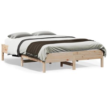 Cama Matrimonial | Cama Para Adultos | Estructura De Cama De Madera Maciza De Pino 140x190 Cm Cfw706771