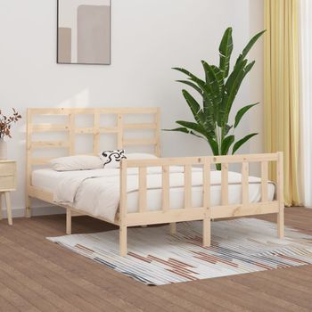 Cama Matrimonial | Cama Para Adultos | Estructura De Cama De Madera Maciza De Pino 160x200 Cm Cfw584450