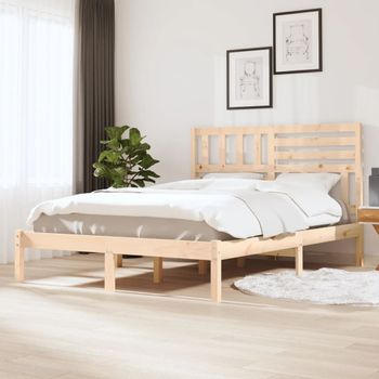 Cama Matrimonial | Cama Para Adultos | Estructura De Cama De Madera Maciza De Pino 160x200 Cm Cfw697650