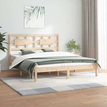 Cama Matrimonial | Cama Para Adultos | Estructura De Cama De Madera Maciza De Pino 160x200 Cm Cfw289933