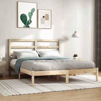 Cama Matrimonial | Cama Para Adultos | Estructura De Cama De Madera Maciza De Pino 160x200 Cm Cfw981017