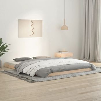 Cama Matrimonial | Cama Para Adultos | Estructura De Cama De Madera Maciza De Pino 160x200 Cm Cfw23950